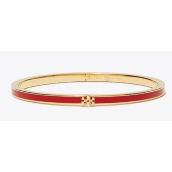 Tory Burch Red Kira Thin Bangle Bracelet - Picture 2 of 5
